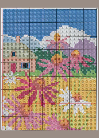 Набор для вышивания по нанесённой на канву схеме "Four season in the fieldautumn". AIDA 14CT printed 33*33 см Joy Sunday (313613578)