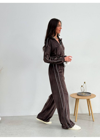 Стильный женский велюровый костюм с двойной змейкой Україна (355889575)