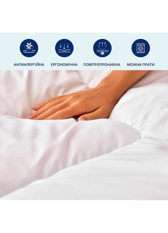 Ковдра всесезонна полуторна 155х210 см штучний пух, для готелів, дому, біла IDEIA (330641202)