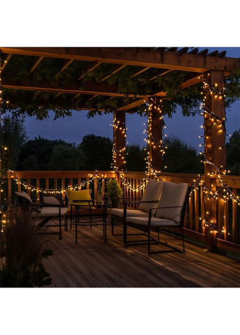 Новорічна гірлянда вулична 50 м 500 LED з сонячною батареєю чорний провід Жовтий SB500L50MBY No Brand (369478220)