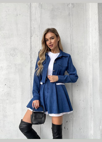 Женский вельветовый костюм 2-ка (юбка-шорты+пиджак) Fashion (318168725)