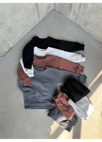 Коричневий зимній осіння колекція — базовий теплий спортивний костюм брючний queensleep_7km 135