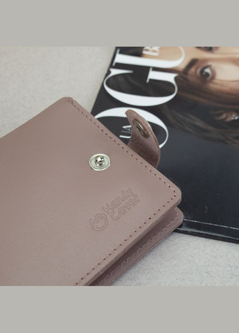 Кошелек женский маленький кожаный HC0042 нюдовый на кнопке HandyCover (326770571)