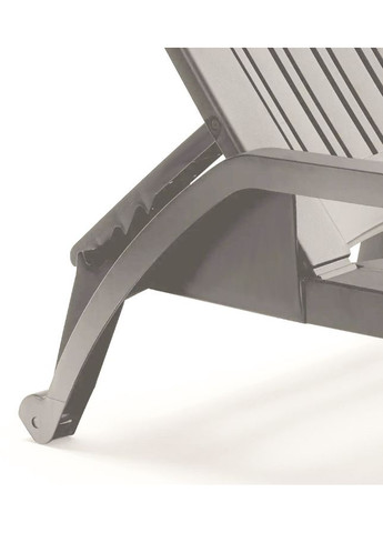 Шезлонг пластиковый BICA Zanzibar бежево-серый для отдыха на улице пляжное кресло с колесиками ProDobro (367266435)