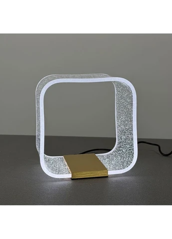 Настольная LED лампа плавной кубической формы из искристого акрила 15,5х15,5х11 см LineF (397302264)