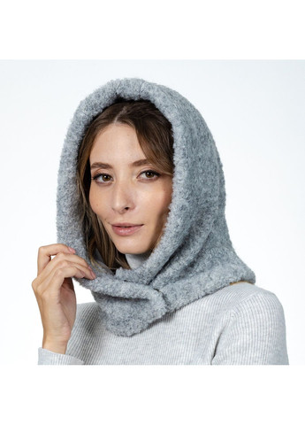 Капор-капюшон женский шерсть с полиэстером серый BARBARA LuckyLOOK 347-007 (322789843)