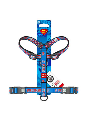 Шлей для собак Nylon з QR-паспортом, світловідбивна, "Супермен Ретро", XL, Ш 25 мм, А 60-100 см/68-100 см WAUDOG (332767379)