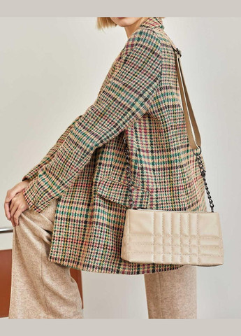 Молодіжна жіноча сумка з екошкіри з прострочкою «Луїза» бежева WeLassie (298567310)