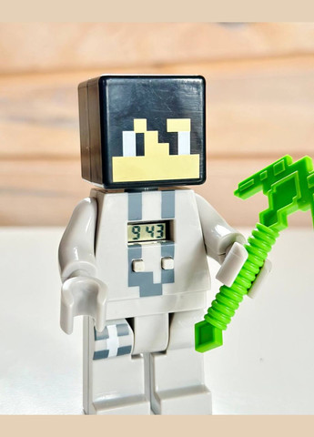 Дитяча ігрова фігурка Minecraft Майнкрафт з зброєю Сірий з вбудованим годинником Lego (327216166)