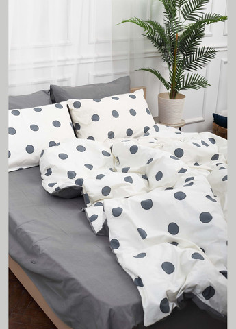 Комплект постільної білизни двоспальний 175х210 наволочки 2х40х60 Ranforce Elite (MS-820000145) Moon&Star Riccarda Gray (284416271)