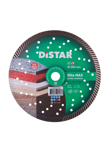 Отрезной алмазный круг Elite Max 232 x 2.5 x 12 x 22.23 мм Turbo диск для гранита и мрамора 10115127018 (10093) Distar (286423754)