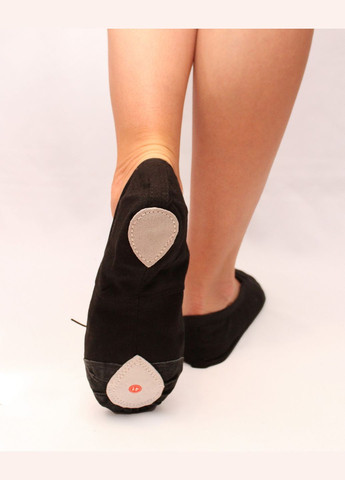 Балетки для танців текстиль шкіра чорні р. 24 (стопа 16 см) No Brand (337171030)