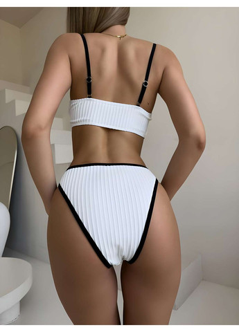 Білий літній жіночий літній білий роздільний купальник No Brand