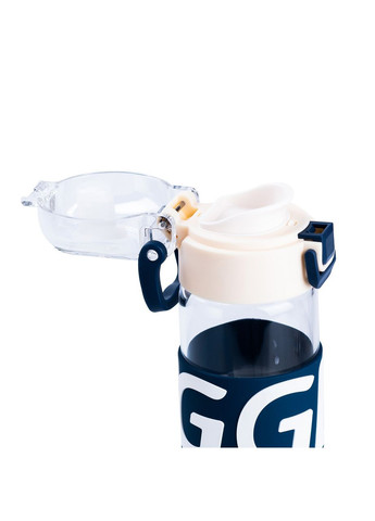 Бутылка для воды 460 мл стеклянная с пластиковой крышкой HP17299W Happy Life (369654151)