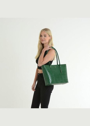 Сумка тоут через плече жіноча шкіряна середня Зелений 36050 Ashwood (338182718)