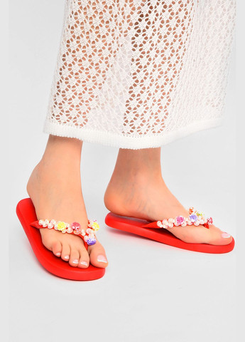 В`єтнамки жіночі силіконові червоного кольору Let's Shop (333426895)