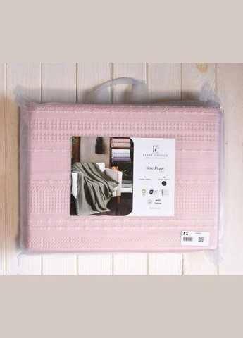 Вафельне простирадло-покривало Sole 220×240 см. Pudra First Choice (318381195)