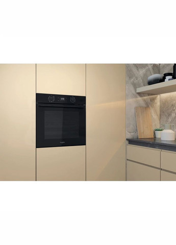 Духовой шкаф электрический, 71л, A+, дисплей, конвекция, телескопические направляющие, черный WHIRLPOOL (314775565)