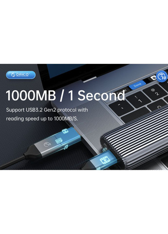 Корпус алюминиевый карман для SSD М2 AM2C3-G2 с поддержкой M.2 NVMe и высокоскоростным подключением Type-C Orico (361292750)