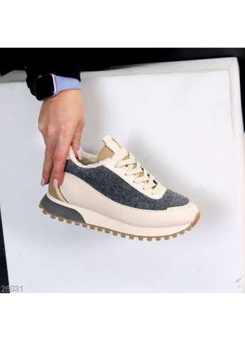 Зимние кроссовки Helen бежевые зима (370813403)