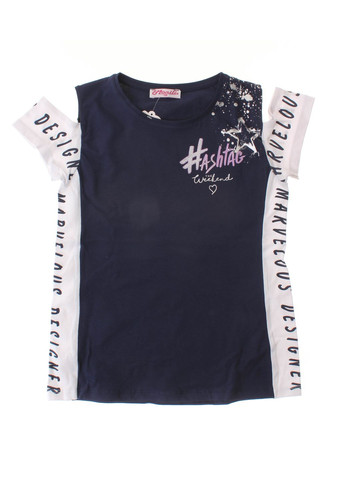 Синя літня футболка 9097 синій Monili