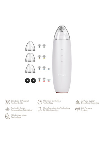 Мікродермабразійний пристрій для видалення чорних цяток MicroDermabrasion Blackhead Remover 7в1 starlight GESKE (341526277)