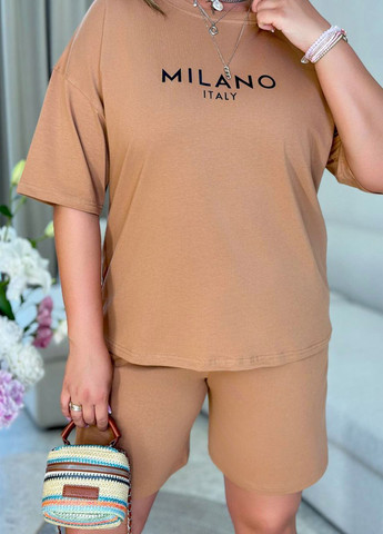 Повсякденний жіночий трикотажний костюм із шортами та футболкою Modena (338255563)