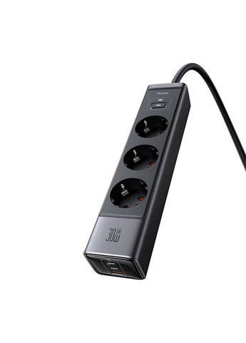Сетевой фильтр 6in-1 30W GaN Surge Protection Power Strip (EU) Black McDodo (315137154)