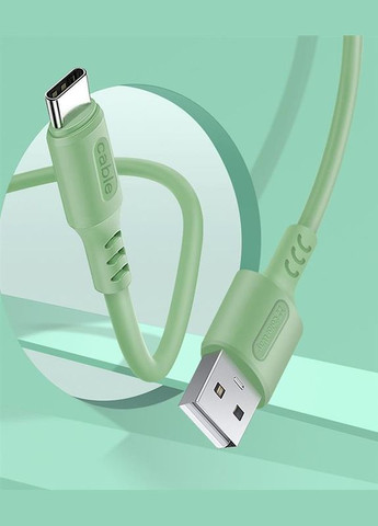 Кабель USB - USB Type-C (M/M), soft silicone, 2.4 А, 1 м, Green (CW-CBUC042-GR) Colorway (336955396)