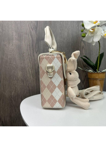 Жіноча міні сумочка клатч з білком зайцем екошкіра біла маленька сумка на плече з зайчиком кроликом ProDobro Белый (363259762)