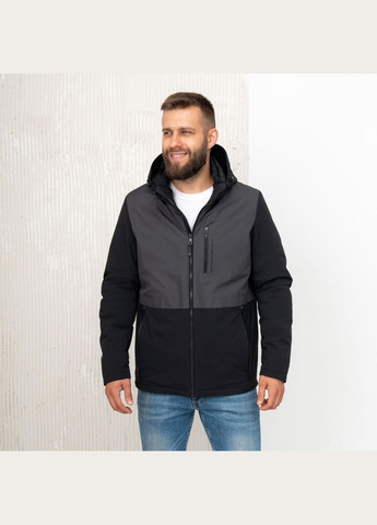 Чорна демісезонна чоловіча демісезонна куртка великого розміру SK
