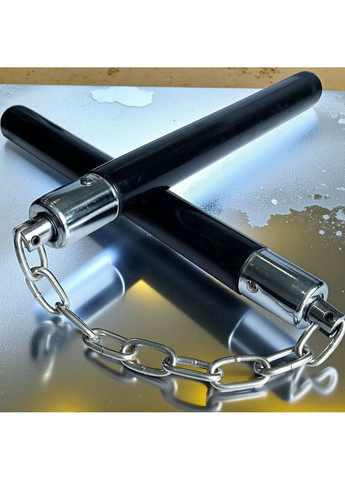 Нунчаки тренировочные нунчаку резиновые на стальной цепи Черные 3_10_0_1C No Brand (369924287)