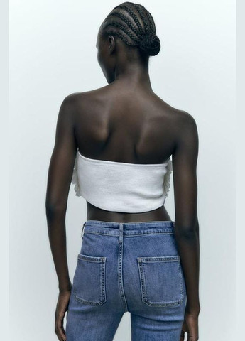 Джинсы укороченные клеш кюлоты по фигуре flare голубые Zara - (345643581)