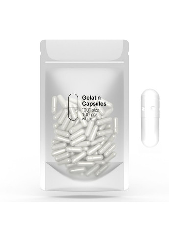 Капсулы желатиновые "00" прозрачные пустые 100 шт. 0,95 мл. твердые Желатиновые капсулы для лекарств China (279835766)