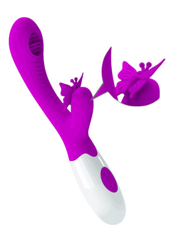Вибратор с клиторальным стимулятором и язычком "Moth" LyBaile Pretty Love (303355037)