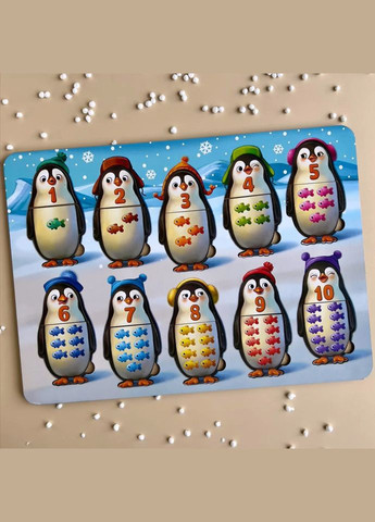 Дерев'яний пазл-вкладиш "Пінгвінчики" (ПСД164) PSD164 рахунок Ubumblebees (304407511)