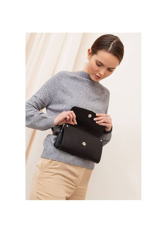 Поясная сумка женская кожаная через плечо с ремешком Элис Велюр Черный BlankNote (302008932)