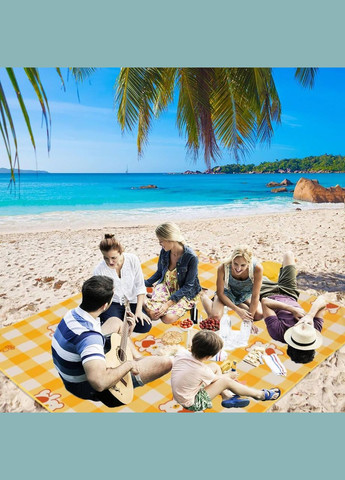 Коврик для пляжа, пикника и кемпинга складной, водонепроницаемый 145*200 см. No Brand (337171438)