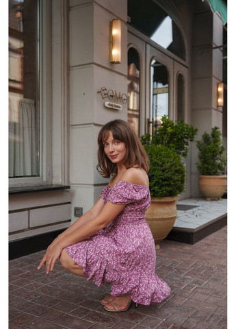 Темно-рожева сукня на підкладці лада Sarko з квітковим принтом