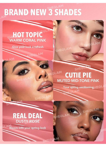 Рідкі матові рум'яна Color Bloom Liquid Blush Matte Finish віддтінок Cutie Pie, 5.2 мл Sheglam (333980936)