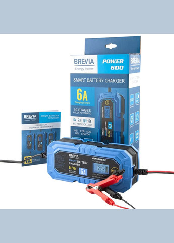 Зарядний пристрій АКБ 20600EP Power 600 6V/12V 6A LiFePO4 Brevia (317592315)