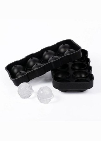 Форма для льда силиконовая Шар 8 ячеек 22x11,5х4,5 см Черный (C051356) Ice (333707583)