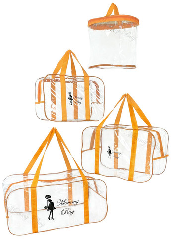 Набор из прозрачных сумок в роддом (S, M, L + органайзер) Mommy Bag (280941870)
