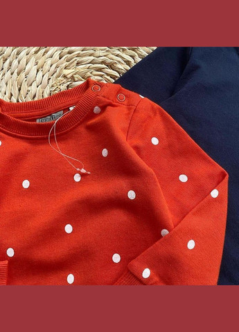 Темно-синій демісезонний кофта світшот набір 74-80 см (6-12 міс) темно-синя, червона Lupilu