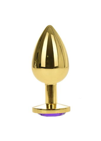 Большая золотая анальная пробка с фиолетовым кристаллом L от Passion Labs AAA (316630923)