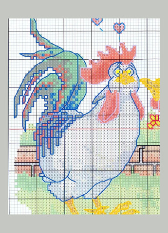 Набір для вишивання за нанесеною на канву схемою "The big cock". AIDA 14CT printed, 27*21 см Joy Sunday (313612946)