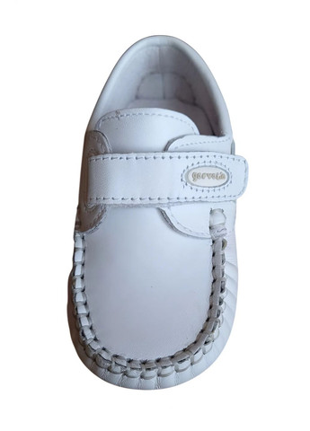 Белые мокасины кожаные для девочки 112380 белый Garvalin на липучке