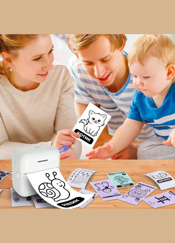 Портативний термопринтер Mini Printer Student + 5 рулонів самоклейного паперу в комплекті JETIX (335814263)