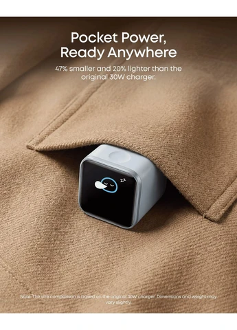 Сетевое зарядное устройство Nano Charger 45W USB-C Smart Display Black (A121DG11) Anker (397856536)