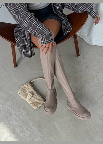 Жіночі ботфорти панчохи натуральна шкіра на флісі No Brand (302519717)